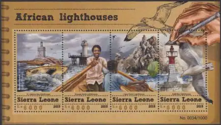 Sierra Leone Mi.Nr. Klbg.6662-65 Afrikanische Leuchttürme