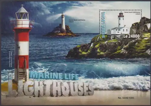 Sierra Leone MiNr. Block 953 Leuchtturm Fanad Head, Fastnet Rock, Green Point