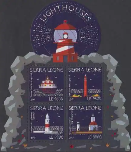 Sierra Leone MiNr. Klbg.8730-33 Leuchttürme Thomas Point Little Sable Point u.a.