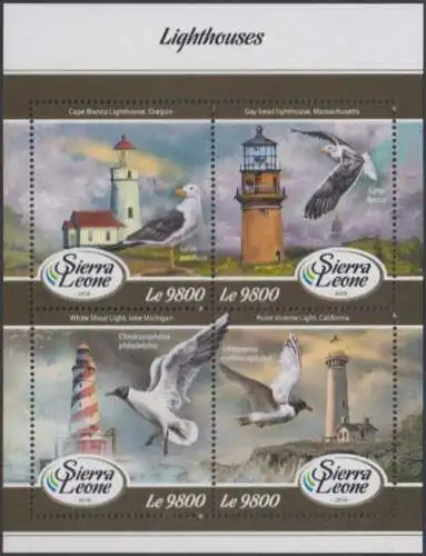 Sierra Leone MiNr. Klbg. 9265-68 Leuchttürme, Cape Blanco, Gay head u.a.