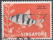 Singapur Mi.Nr. 55 Freim. Fauna und Flora, Sechsgürtelbarbe (4)