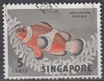 Singapur Mi.Nr. 56x Freim. Fauna und Flora, Orangeringelfisch (5)