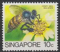 Singapur Mi.Nr. 464II Freim. Insekten, Biene (10)