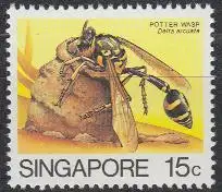 Singapur Mi.Nr. 465II Freim. Insekten, Wespe (15)