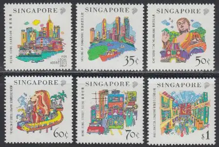 Singapur Mi.Nr. 947-52 Tourismus (6 Werte)