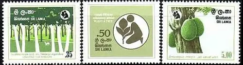 Sri Lanka Mi.Nr. 567-569 Erhaltung der Wälder (3 Werte)