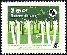 Sri Lanka Mi.Nr. 567 Erhaltung der Wälder, stilisierter Wald (35(C))