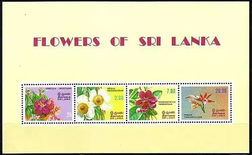 Sri Lanka Mi.Nr. Block 18 Blumen