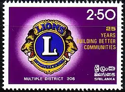 Sri Lanka Mi.Nr. 624 25 Jahre Lions Club auf Sri Lanka (2.50(R))