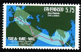 Sri Lanka Mi.Nr. 760 Unterwasserkabel SEA-ME-WE, Telefonhörer (5.75(R))