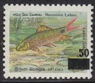 Sri Lanka Mi.Nr. 1258 Freim. Fische, Labeo fisheri, 934 m.Aufdr. (0,50 a.8,00)