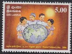 Sri Lanka Mi.Nr. 1591 Weltkindertag, Kinder mit Globus (5,00)