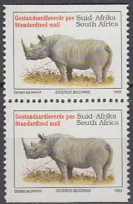 Südafrika Mi.Nr. 896IDo/Du Freim. Bedohte Tiere,  Nashorn (Paar)