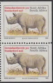 Südafrika Mi.Nr. 896IIEor/Eur Freim.Bedrohte Tiere, Nashorn (Paar)