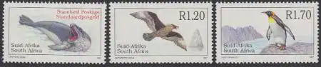 Südafrika Mi.Nr. 1083-85 Freim. Bedrohte Tiere, Seeleopard, Skua, Pinguin (3 W.)