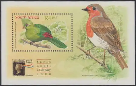 Südafrika Mi.Nr. Block 80 Briefmarkenausstellung THE STAMP SHOW 2000, Turako