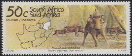 Südafrika Mi.Nr. 949 Tourismus, Warzenschwein, Karte Transvaal (50)