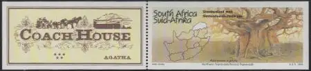 Südafrika Mi.Nr. 962F+Zf. Tourismus, Affenbrotbaum, Landkarte (mit Zierfeld)