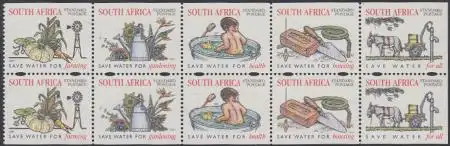 Südafrika Mi.Nr. Zdr.1038-42 (2x) Bedeutung des Wassers (Sicherheitszähnung)