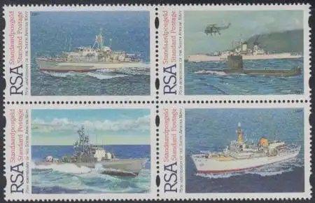 Südafrika Mi.Nr. Zdr.1043-46 75Jahre Seestreitkräfte (Viererblock)
