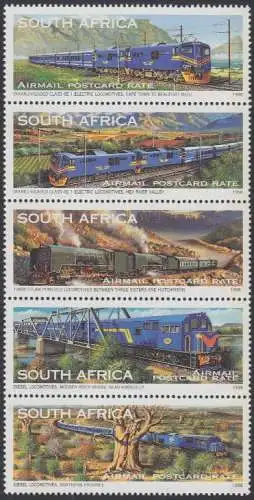 Südafrika Mi.Nr. Zdr.1074-78A Der blaue Zug (Fünferstreifen)