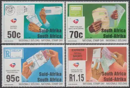 Südafrika Mi.Nr. 940-43 Nationaler Briefmarkentag, Postsendungen (4 Werte)
