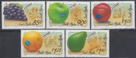 Südafrika Mi.Nr. 917-21 Exportprodukte, Früchte (5 Werte)