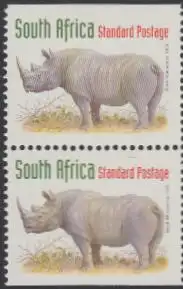 Südafrika Mi.Nr. 1115Do/Du Freim. Einheimische Tiere. Nashorn (Paar)