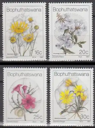Südafrika - Bophuthatswana Mi.Nr. 186-89 Wildblumen (4 Werte)