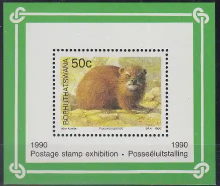 Südafrika - Bophuthatswana Mi.Nr. Block 5 Säugetiere: Procavia capensis 