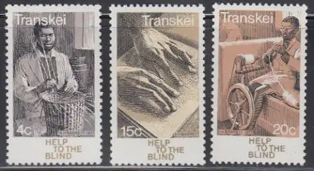 Südafrika - Transkei Mi.Nr. 30-32 Gesundheitsdienst, Blindenhilfe (3 Werte)