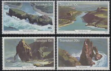 Südafrika - Transkei Mi.Nr. 79-82 Touristenattraktion: Küstenlandschaften (4 W.)
