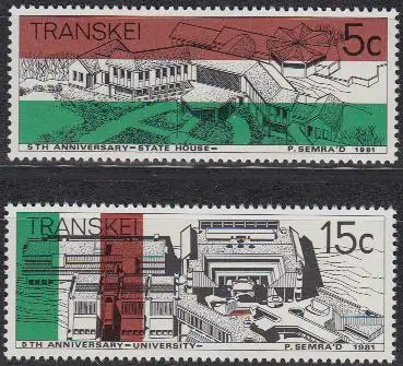 Südafrika - Transkei Mi.Nr. 96-97 5 Jahre Unabhängigkeit (2 Werte)