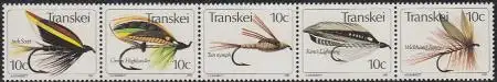 Südafrika - Transkei Mi.Nr. Zdr.87,86,85,84,83 waag. Künstliche Fliegen 