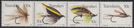 Südafrika - Transkei Mi.Nr. Zdr.83,87,86,85 waag. Künstliche Fliegen 