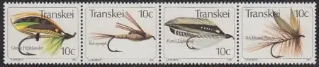 Südafrika - Transkei Mi.Nr. Zdr.86,85,84,83 waag. Künstliche Fliegen 