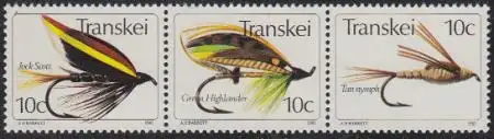 Südafrika - Transkei Mi.Nr. Zdr.87,86,85 waag. Künstliche Fliegen 