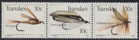 Südafrika - Transkei Mi.Nr. Zdr.85,84,83 waag. Künstliche Fliegen 