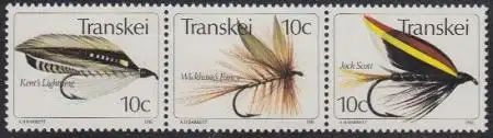 Südafrika - Transkei Mi.Nr. Zdr.84,83,87 waag. Künstliche Fliegen 