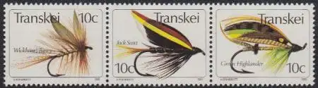 Südafrika - Transkei Mi.Nr. Zdr.83,87,86 waag. Künstliche Fliegen 