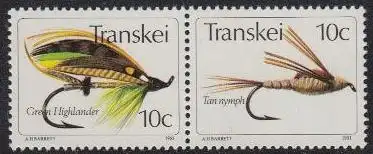 Südafrika - Transkei Mi.Nr. Zdr.86,85 waag. Künstliche Fliegen 