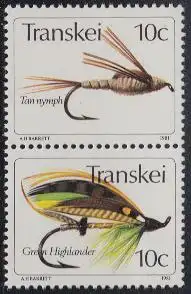 Südafrika - Transkei Mi.Nr. Zdr.85,86 senkr. Künstliche Fliegen 