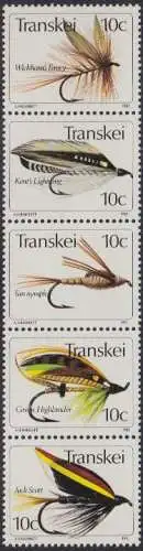 Südafrika - Transkei Mi.Nr. Zdr.83,84,85,86,87 senkr. Künstliche Fliegen 