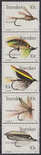 Südafrika - Transkei Mi.Nr. Zdr.85,86,87,83,84 senkr. Künstliche Fliegen 