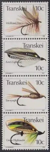 Südafrika - Transkei Mi.Nr. Zdr.83,84,85,86 senkr. Künstliche Fliegen 