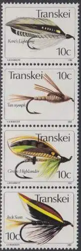 Südafrika - Transkei Mi.Nr. Zdr.84,85,86,87 senkr. Künstliche Fliegen 