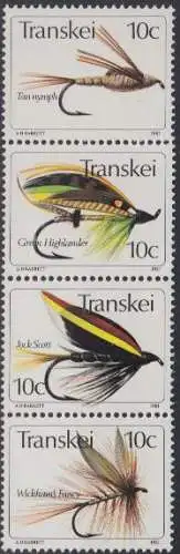 Südafrika - Transkei Mi.Nr. Zdr.85,86,87,83 senkr. Künstliche Fliegen 