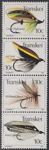 Südafrika - Transkei Mi.Nr. Zdr.86,87,83,84 senkr. Künstliche Fliegen 