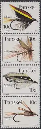 Südafrika - Transkei Mi.Nr. Zdr.87,83,84,85 senkr. Künstliche Fliegen 