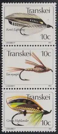 Südafrika - Transkei Mi.Nr. Zdr.84,85,86 senkr. Künstliche Fliegen 